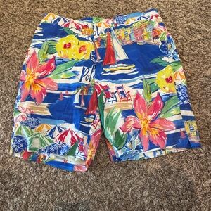 Polo Golf Ralph Lauren Tropical Print Shorts Size 34 Classic Fit